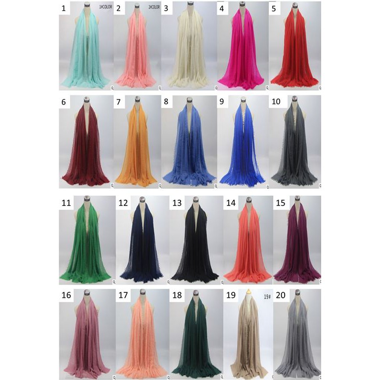 RSB VZ052 Crinkle Hijab Pashmina Arabian Shawl Cotton Wide Jilbab Bahan Katun Pasmina Premium Import