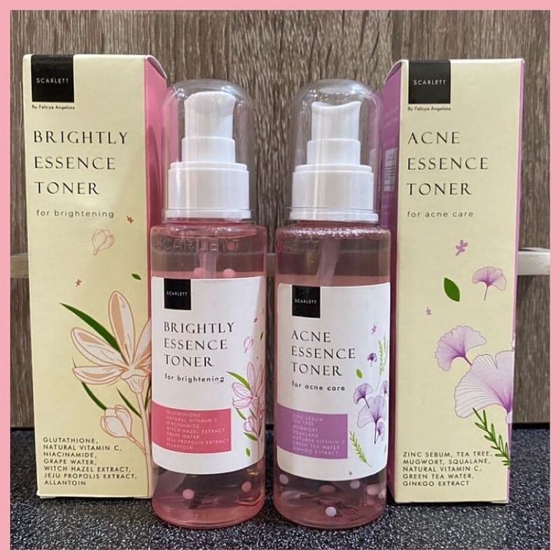 TONER & ESSENCE SCARLETT BRIGHTLY / TONER ESSENCE SCARLETT ACNE / SCARLETT TONER WAJAH NORMAL / TONE