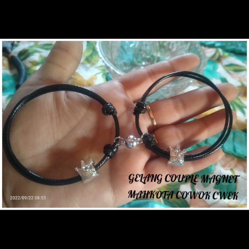 [COD]SEPASANG GELANG MAGNET MAHKOTA COWOK CEWEK