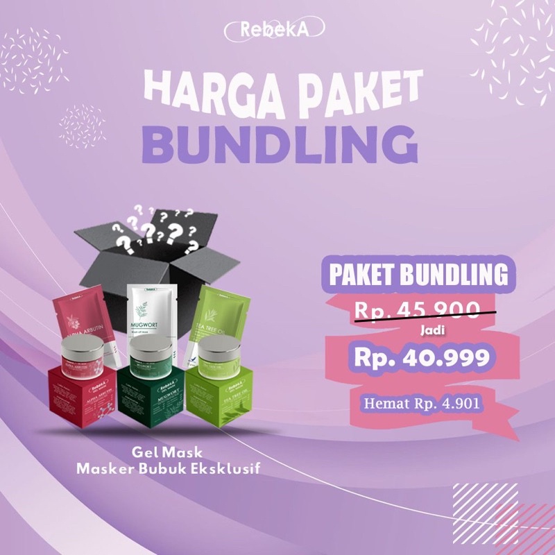 PAKET BUNDLING 1 GEL MASK DAN WASH OFF MASK REBEKA BEAUTY