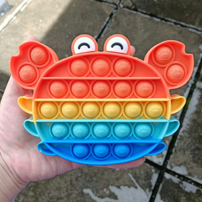 Mainan Viral Pop it Fidget Rainbow, Pop it viral, Mainan pop it, Fidget toys-crab rainbow