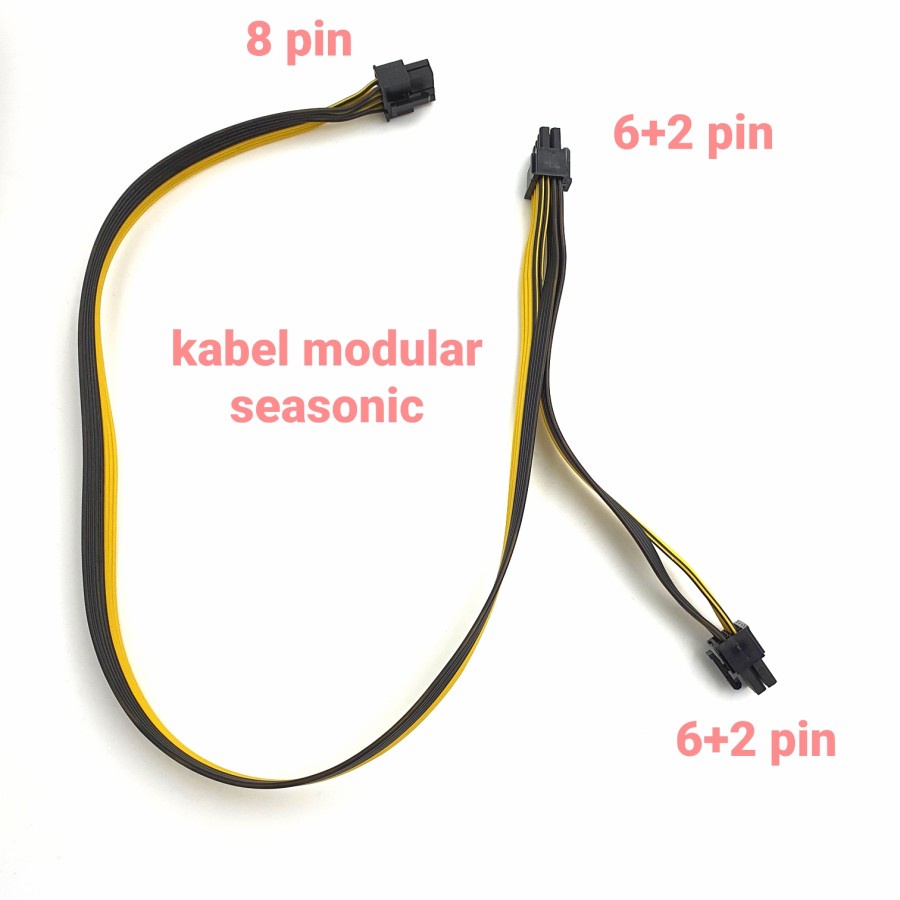 Kabel modular 8 pin to dual 6+2 pin pcie mining vga gpu power