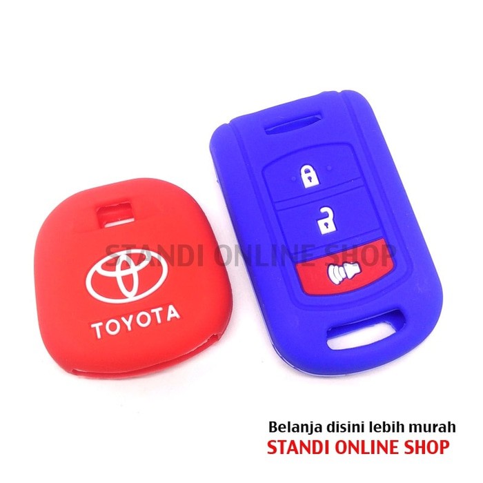 Kondom Kunci Sarung Remote Silikon Remote Cover Toyota New Rush Biru