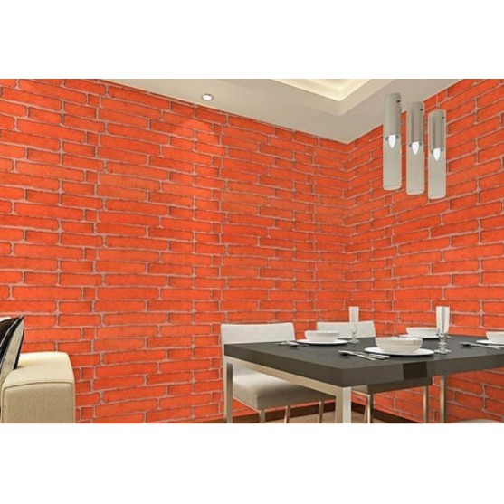 Wallpaper Sticker Motif Bata orange 5191 / WallSticker Murah dan Berkualitas Uk.9mx45cm