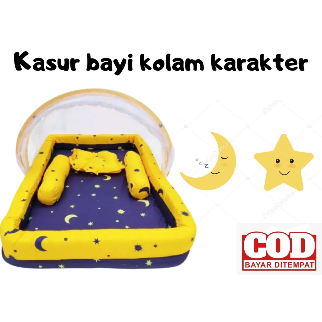 KASUR KOLAM KELAMBU KARAKTER SET BANTAL GULING TERMURAH