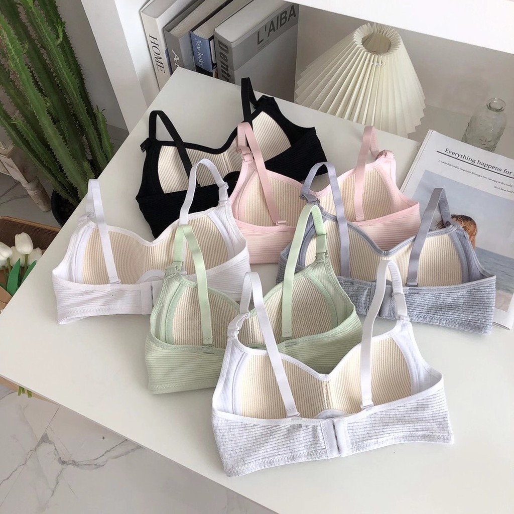 【 Bra Mall 】BM-047 Bra Tanpa Kawat Anti Kendur Bahan Katun Untuk Wanita