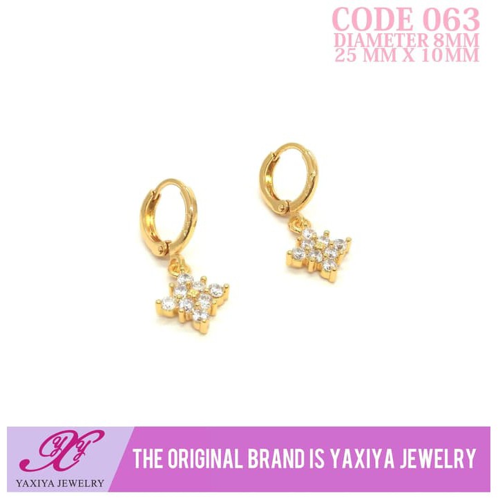 

Anting Emas Wanita Permata Perhiasan Lapis Emas 18K Yaxiya Jewelry 063