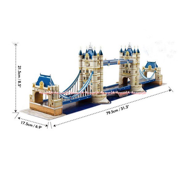 CubicFun Tower Bridge 3D Puzzle 120 Keping Mainan Susun Puzzle Cubic Fun