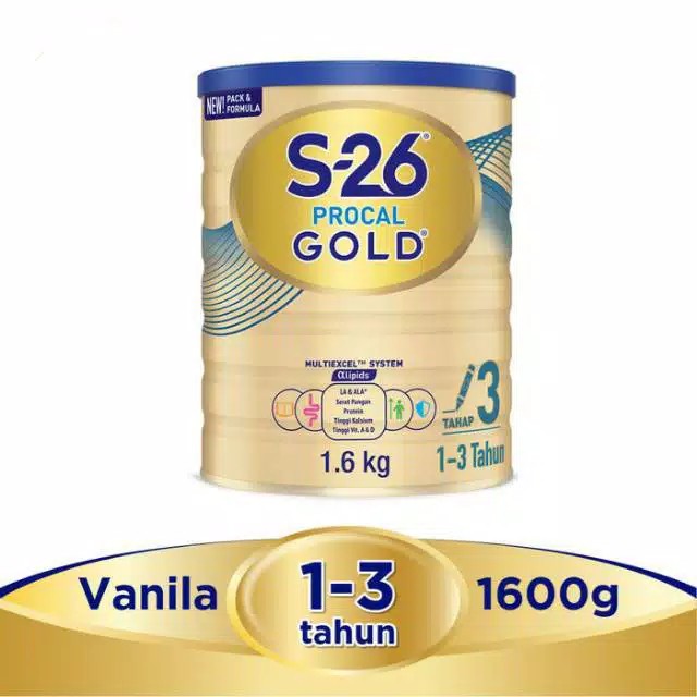 S-26 Procal Gold Tahap 3 Vanilla ( 1-3 tahun ) 1600gr