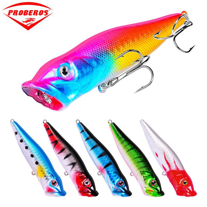 Umpan pancing Popper fishing lure 9,3cm 12.5 gram mancing permukaan floating