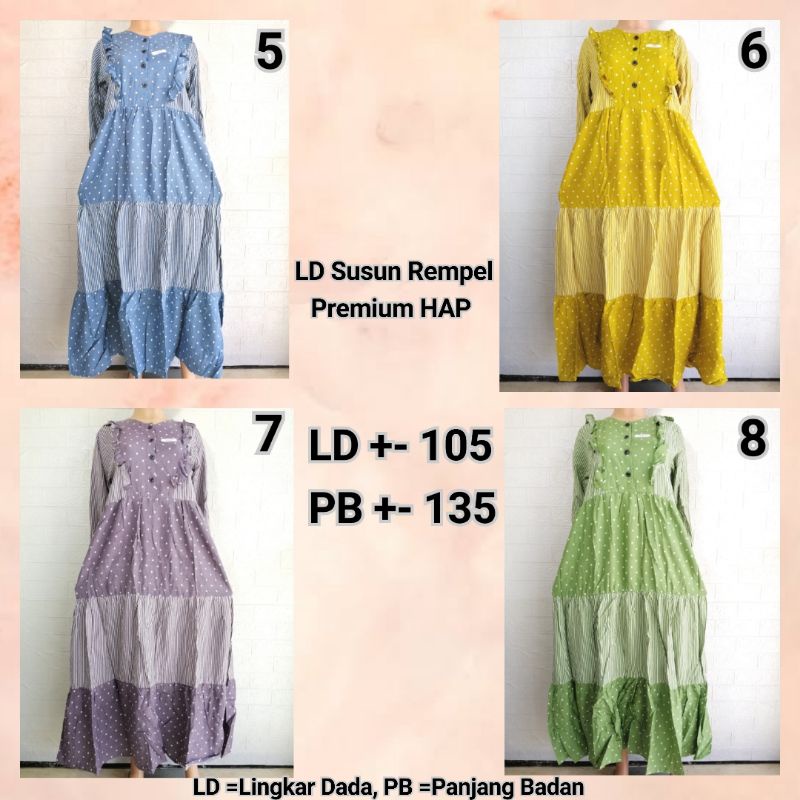 LONGDRESS GAMIS SUSUN REMPEL ORIGINAL HAP TALI BELAKANG CANTIK DAN ADEM BUSUI FRIENDLY NDLGRS