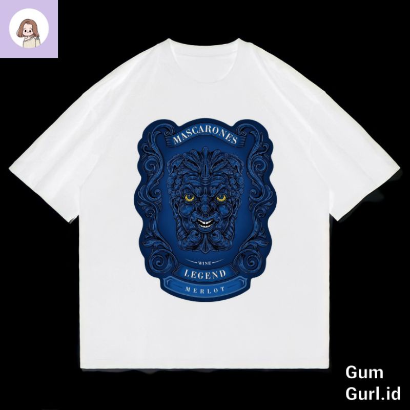 Kaos baju MASCARONES / tshirt distro wine legend merlot / oversize dewasa pria wanita lokal / t-shir