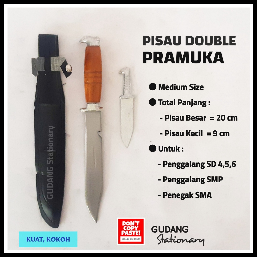 Pisau Belati Double Medium Pramuka [ 1 Piece ]