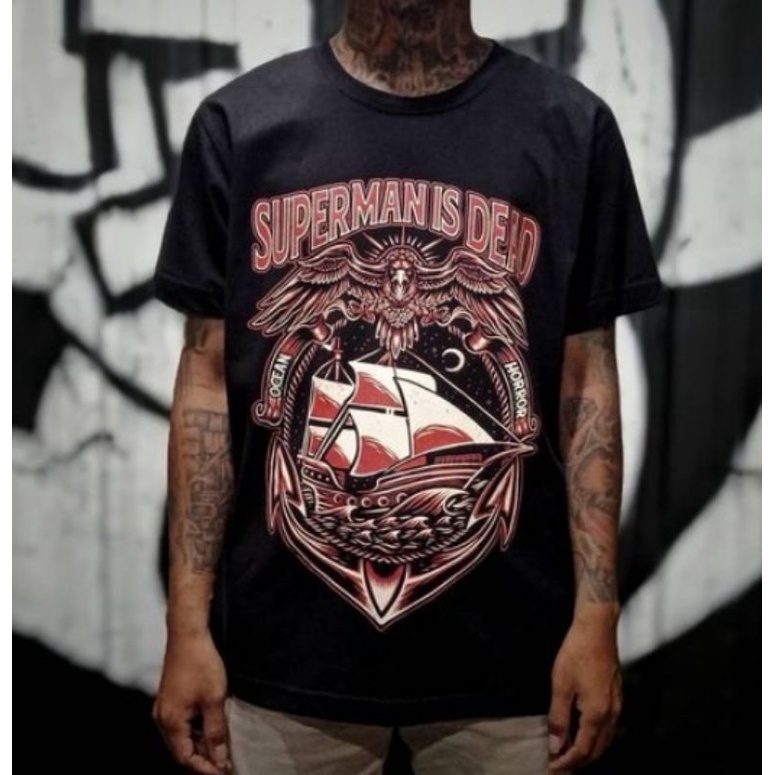 SUPERMAN IS DEAD OFFICIAL MERCHANDISE | TSHIRT OCEAN HORROR BLACK