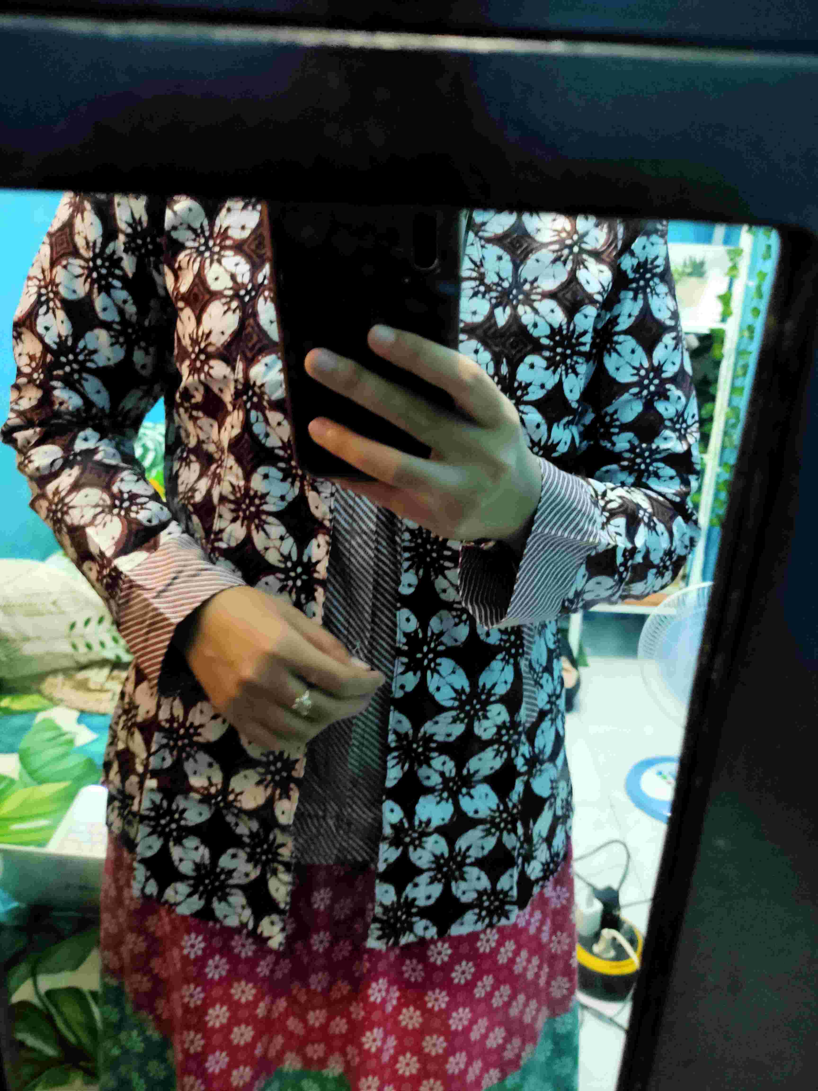 Tey-17 Batik Wanita Asj Sa Hrb026 Kenongo Kemeja Tosca Pendek