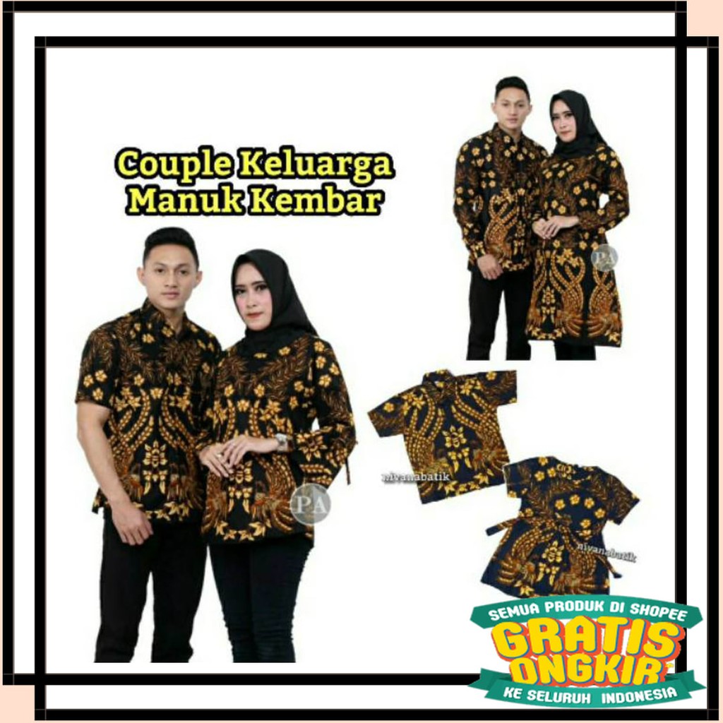 BATIK ANAK DEWASA ORANGTUA ALISAN / Nivana - Keluarga Batik Couple Cendrawasih Manuk Kembar |