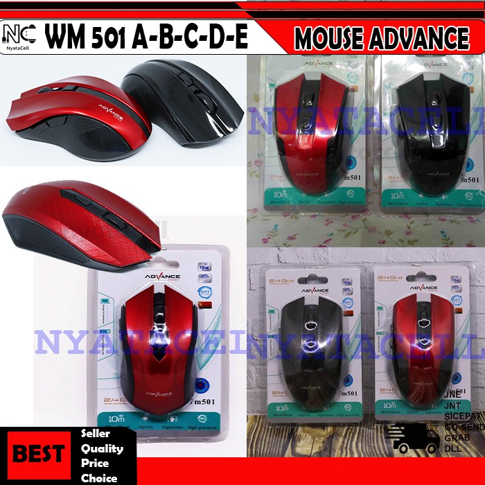 Mouse Wireless Advance WM 501 A B C D E Optical USB WM501 Advan