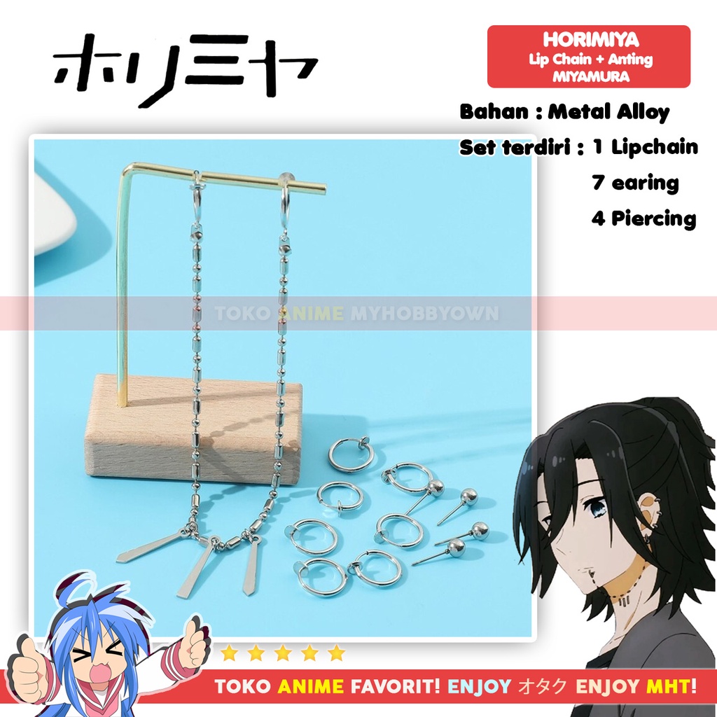 Anting Rantai Bibir Aksesori Lip Chain Horimiya Miyamura Izumi Cosplay