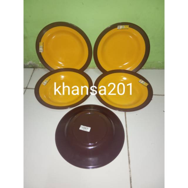 Piring makan melamin coklat golden dragon