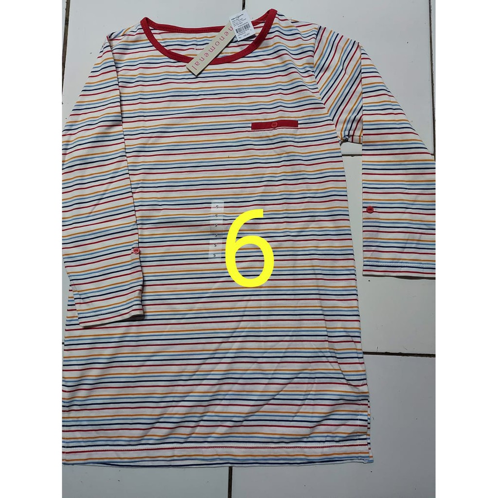 S/M/L-Blouse wanita Phenomenal Lengan 7/8/GARIS-GARIS-4