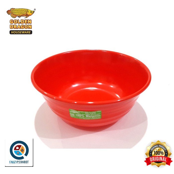 Mangkok Ulir Datar Merah 6" W0601