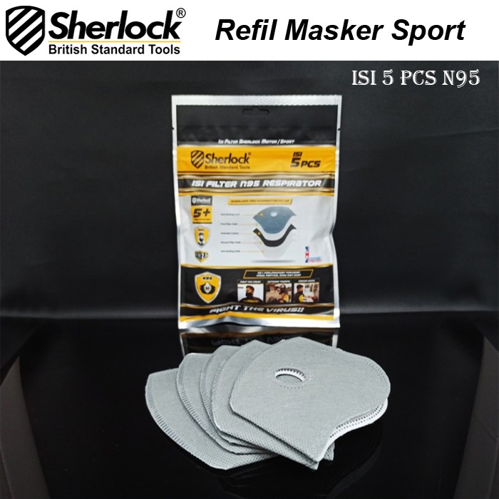 Filter isi ulang Sherlock N95 Masker Sport Olahraga ( 5 pcs / pack)