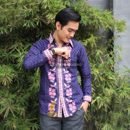 ROSELA Baju Batik Pria Dewasa Lengan Panjang Slimfit Prabuseno Terbaru - XXL
