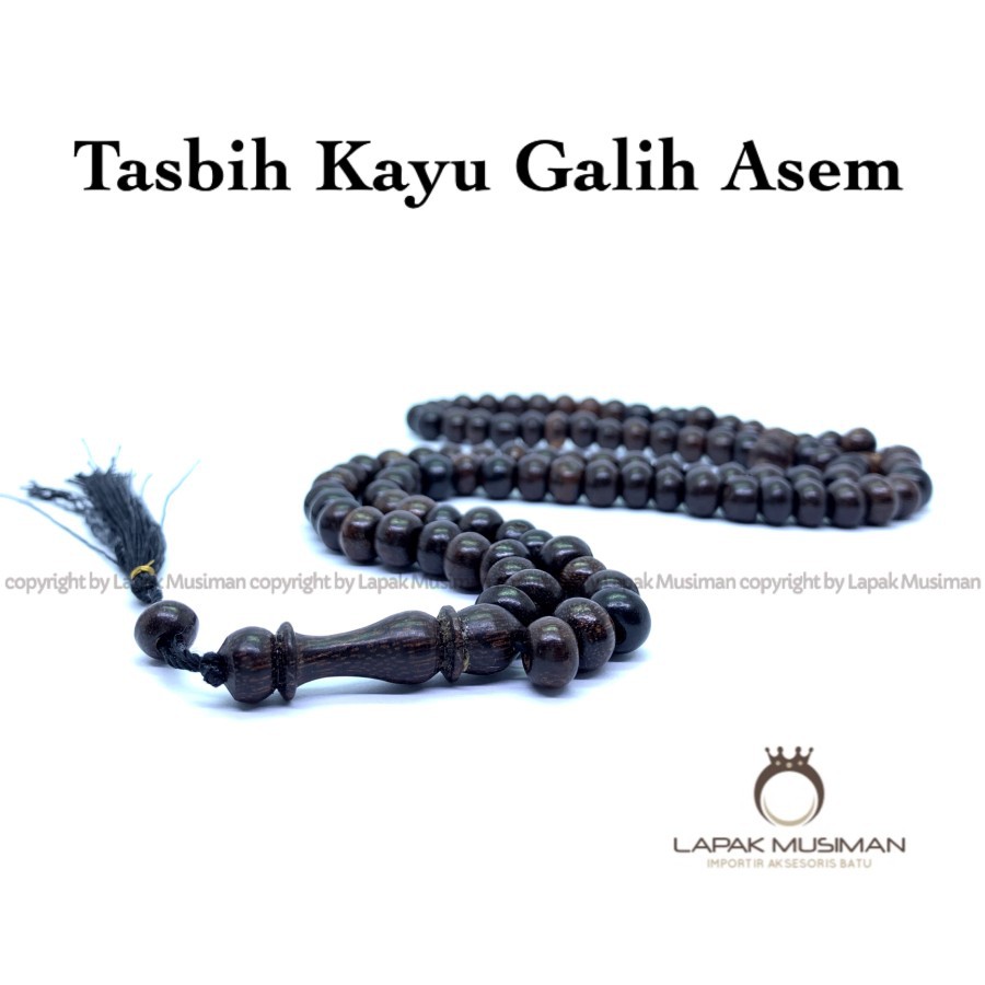 [Bayar di Tempat] Tasbih Kayu Galih Asem 99 Butir Asli Kayu Original