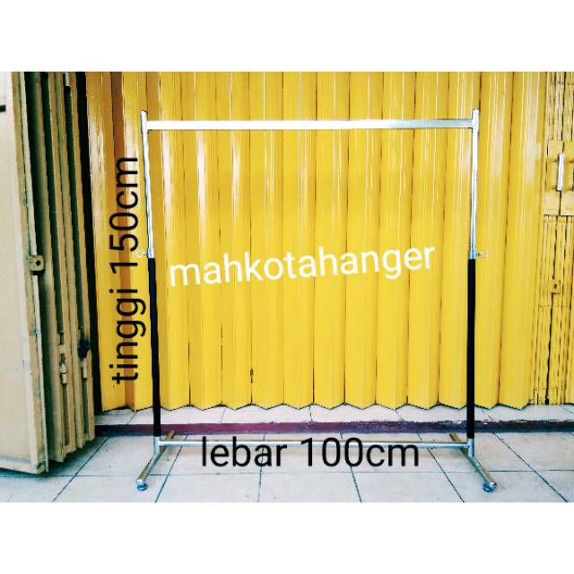 Gawang hanger gantungan baju model palang kotak dan palang bulat/ jemuran (100cm)