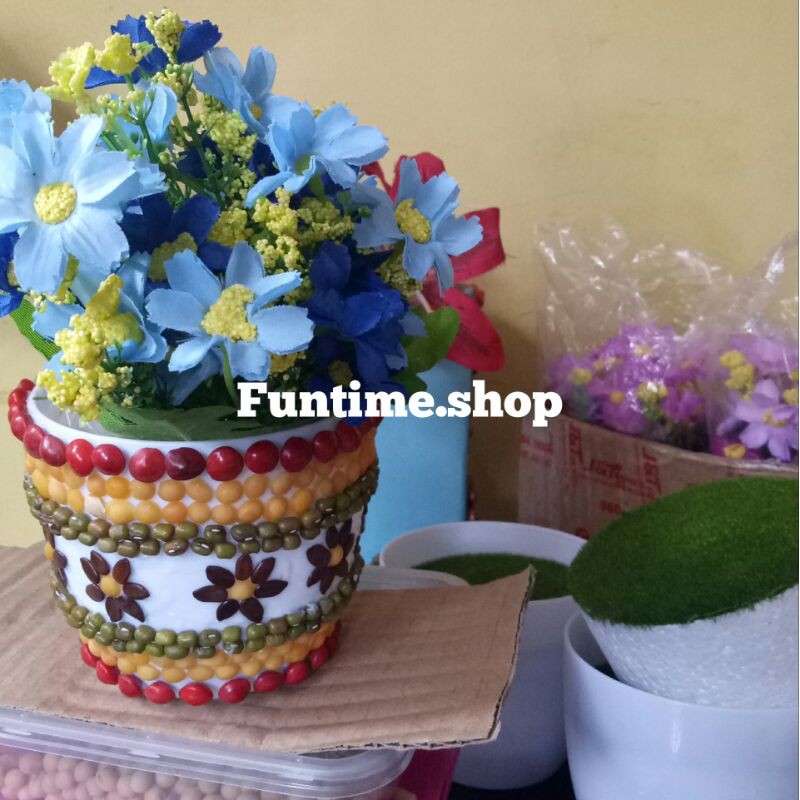 P O Kolase Biji Bijian Vas Bunga Imut Cantik D 10cm Siap Pajang Inc Bun Shopee Indonesia