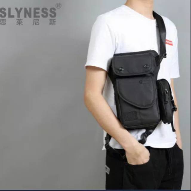 Tas Selempang Pria - Tas Paha Riding Bag Import - Chest Bag Bodypack - Army Bag - Tas Pinggang Pria