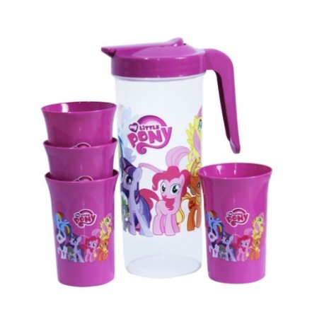 TEKO GELAS PLASTIK SET 4 IN 1 KARAKTER