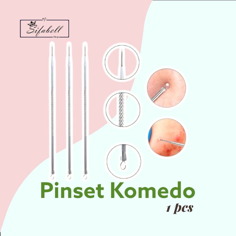 Pinset Komedo 2in1 Alat Pencetan Jerawat Pembersih Jerawat Komedo Blackhead Jarum Facial