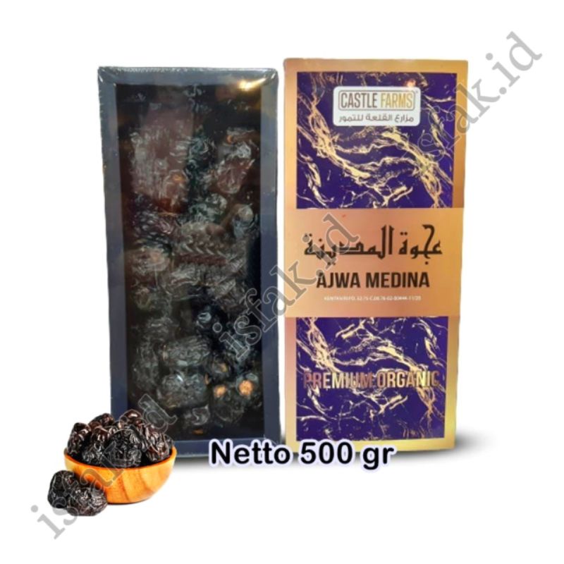 Kurma Ajwa Castle Farm Original Kurma Ajwa Madinah Premium Organic 500 Gram