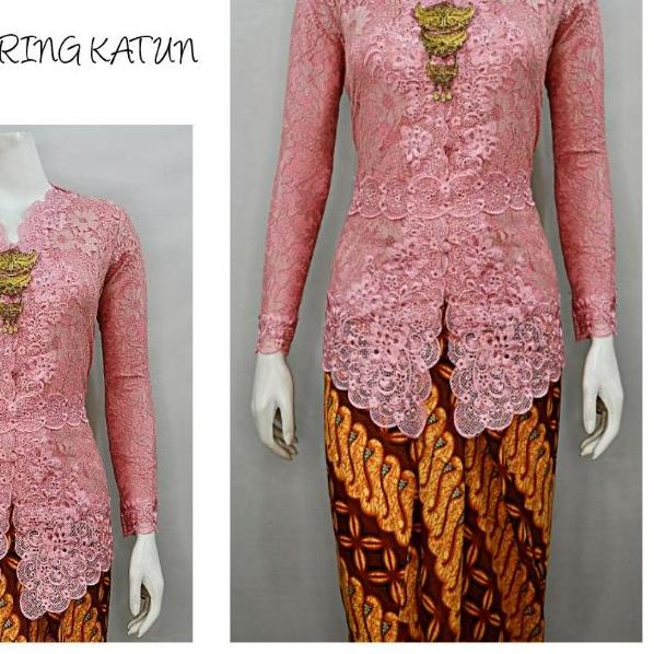 ✾ Indah KEBAYA BROKAT BORDIR ENCIM MODERN LENGAN PANJANG BORDIR SENADA Furing Katun S M L XL XXL XXX
