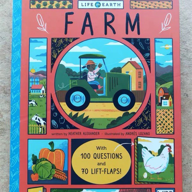 Wide eyed - Life on earth farm - lift the flap book - buku import anak