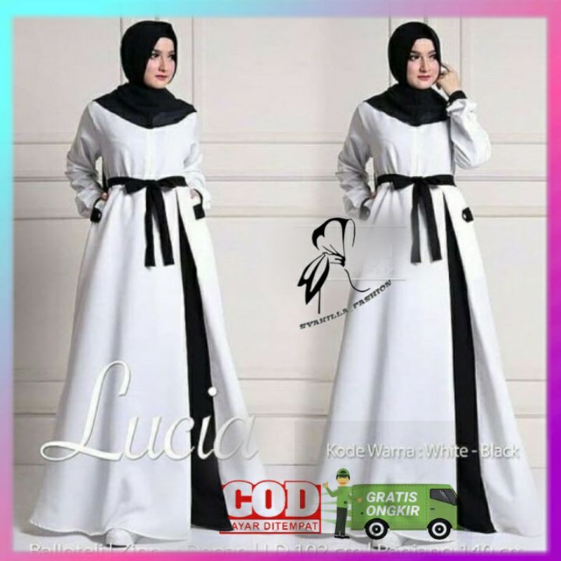 Baju Gamis Gamis Syari Dress Syari Wanita Terbaru 2021 Lucia Dress