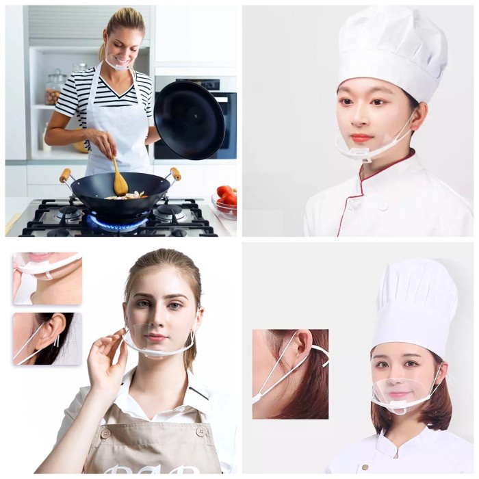 [Dapur] Masker Mulut Bening Transparan Plastik Penutup Mulut Masker Masak Gt504Btt