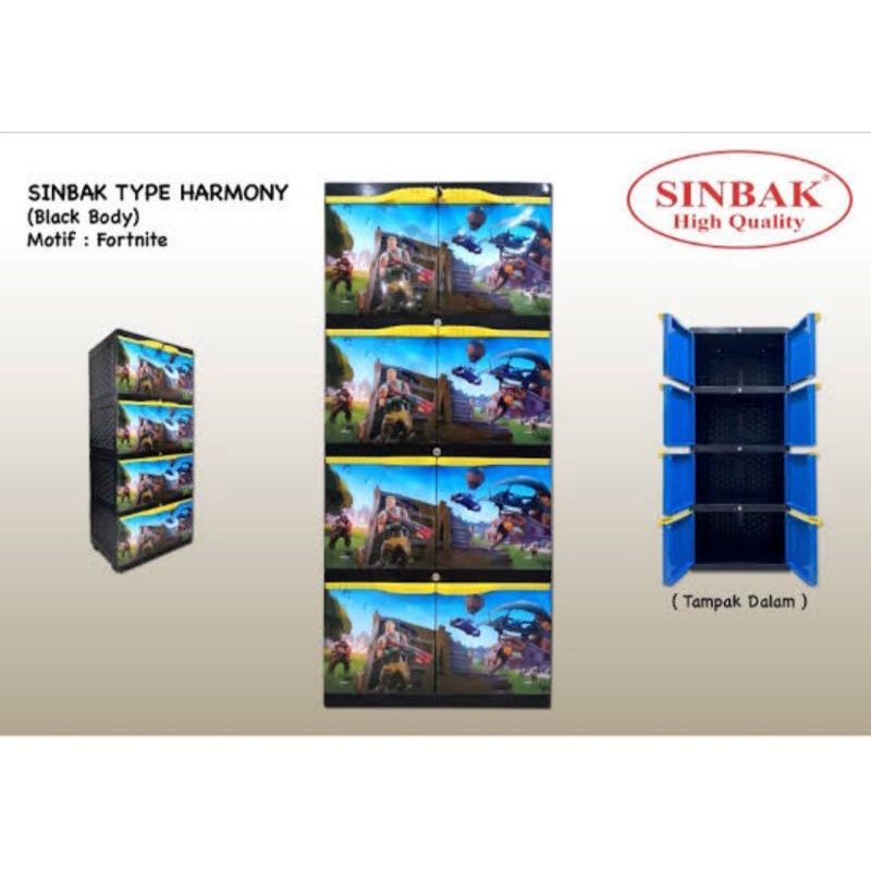 SINBAK HARMONI LEMARI PLASTIK SUSUN 4 MOTIF