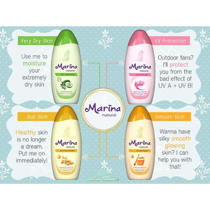 MARINA Hand Body Lotion Natural 100ml Whitening Lotion 