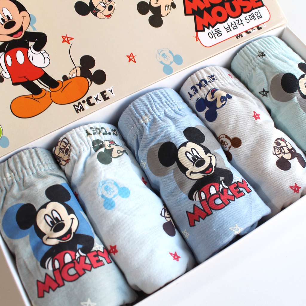 SET Celana Dalam Mickey Mouse Anak Laki-laki Katun Celana Dalam Anak dengan Box Lucu Kolor Anak Lakilaki