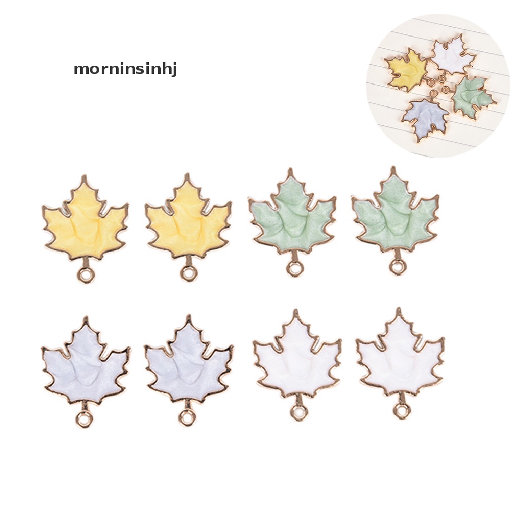 10pcs / set Liontin Daun Maple Bahan Alloy Handmade Diy Untuk Perhiasan