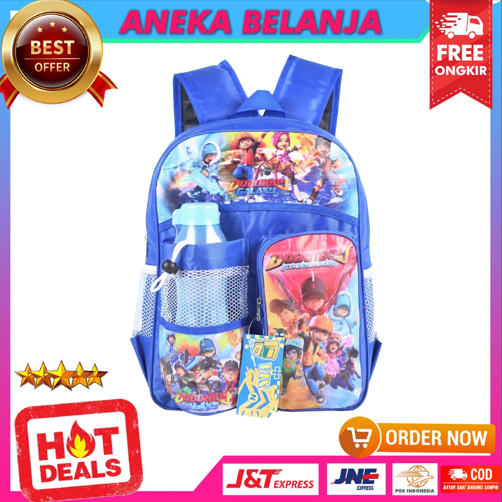 Tas Ransel Anak PAUD TK Lucu Imut Cocok Untuk Sekolah Motif BOBOIBOY Warna Biru Harga Ekonomis