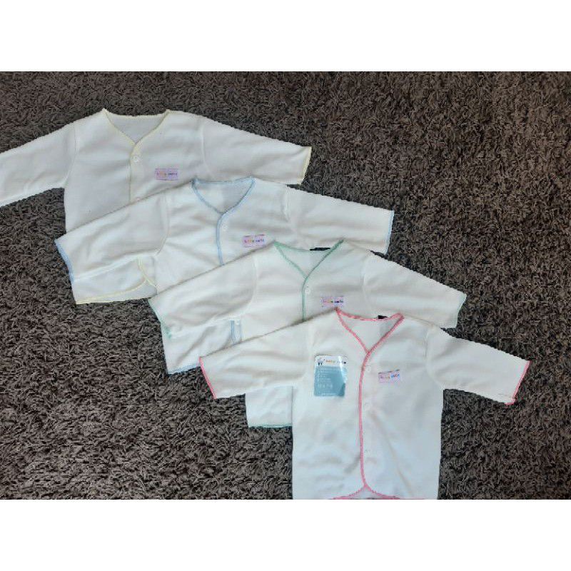Baju Bayi Polos Lengan Panjang S,M dan L(JUMBO)6pcs SNI-Polos putih NB 6pc
