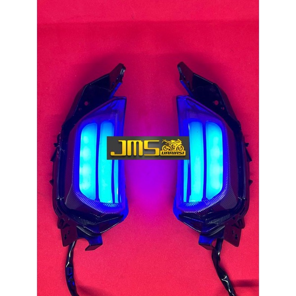 lampu sen depan led wuming nmax new kiri/kanan set warna senja biru plus sen kuning pnp