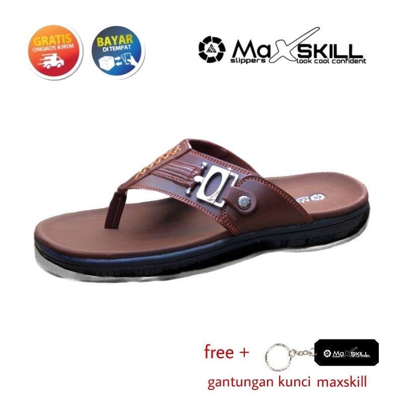 Terbaru original sandal pria japit kulit maxskill mild mx Terbaru original sandal pria japit kulit maxskill mild mx