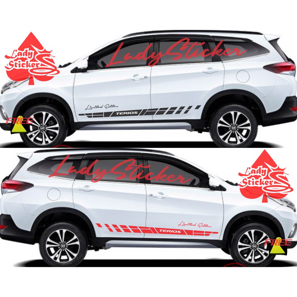 TERBARU STICKER STIKER MOBIL TERIOS CUTING STICKER MOBIL DAIHATSU AL NEW TERIOS LIST SAMPING