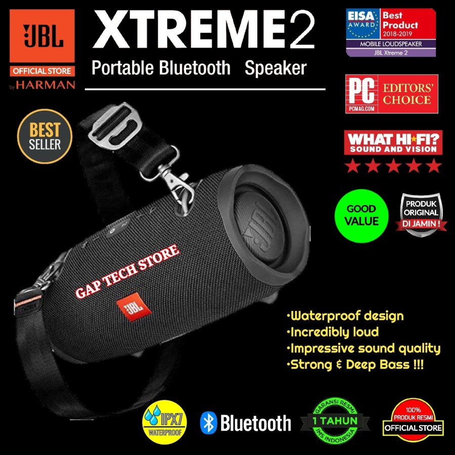 JBL Xtreme 2 / Xtreme2 Waterproof Portable Bluetooth Speaker Original - Hitam