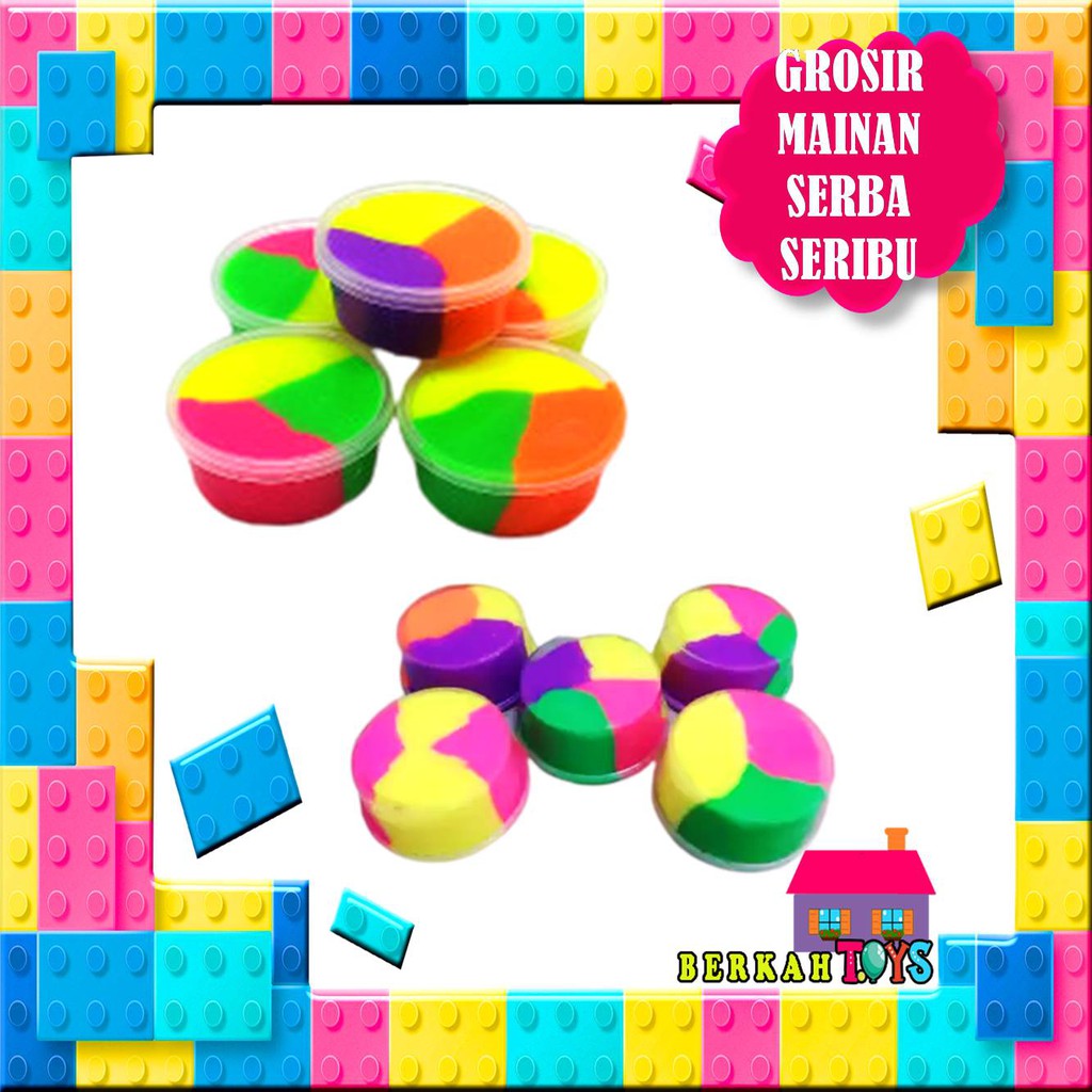 MAINAN ANAK PEREMPUAN SLIME WARNA WARNI WADAH MANGKOK KECIL TOKO GROSIR MAINAN ANAK SERBA SERIBU