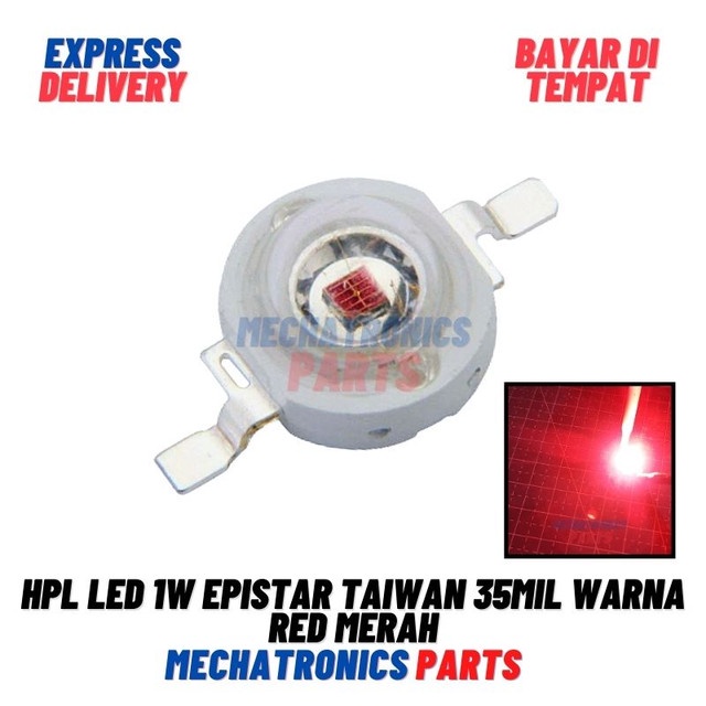 [5681] HPL LED 1W EPISTAR Taiwan 35mil Warna Red Merah